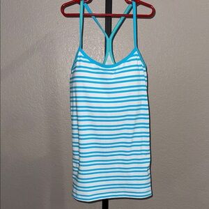 Lululemon Blue and White Striped Shirt